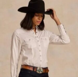 Schaefer Outfitter White Western Snap Shirt Size XL NEW NWT Western Cowgirl